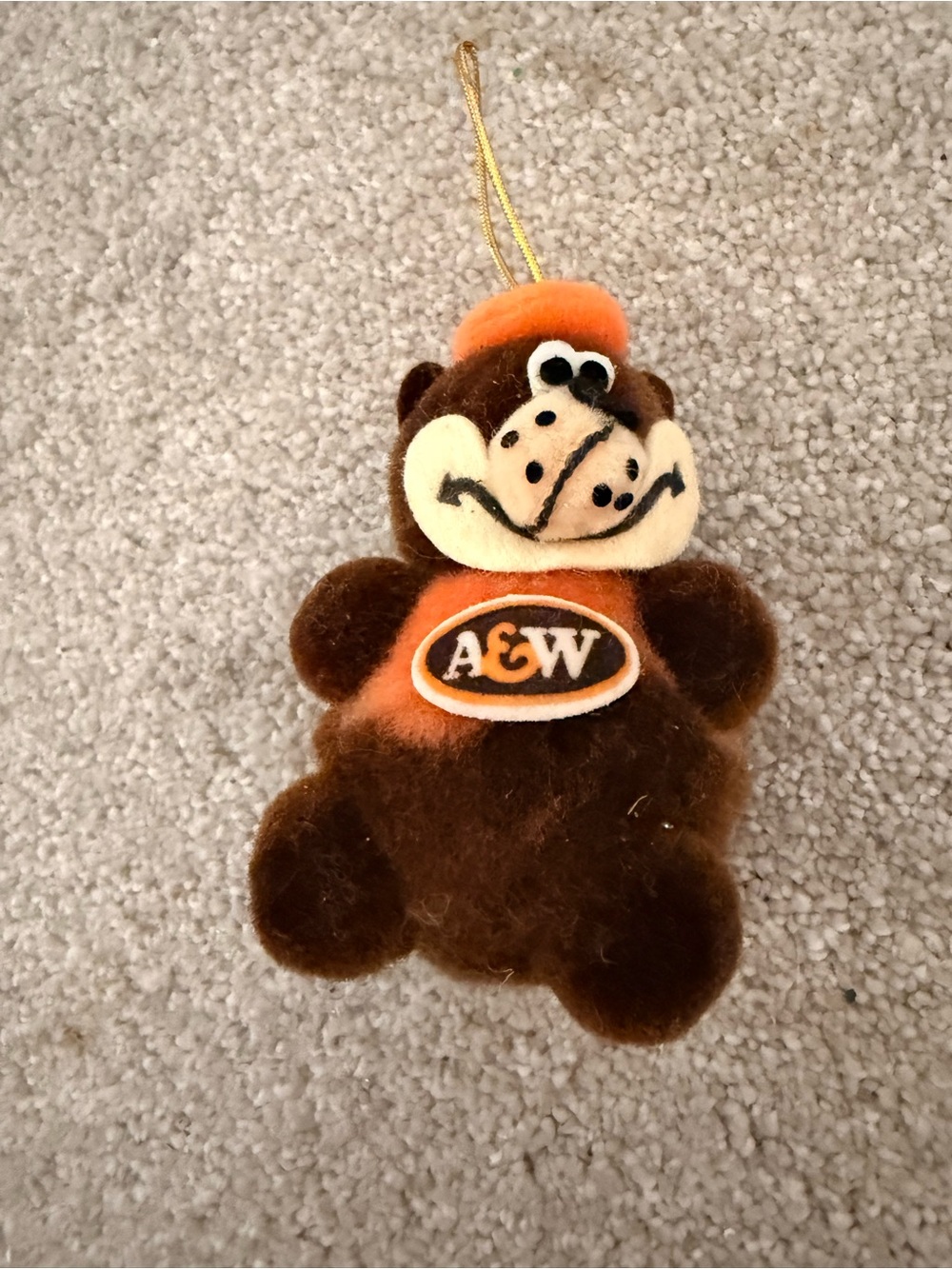Brown & Orange Plush Bear Ornament A & W - Kids Accessory